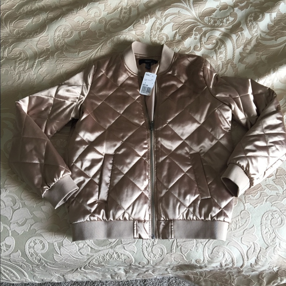 Forever 21 Rose Gold Bomber Jacket